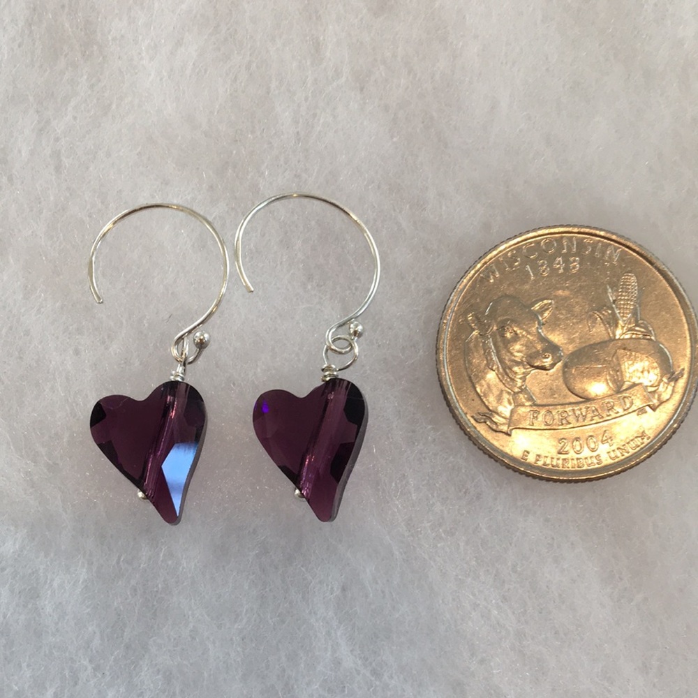 NEW Swarovski Amethyst  Sterling Silver Earrings